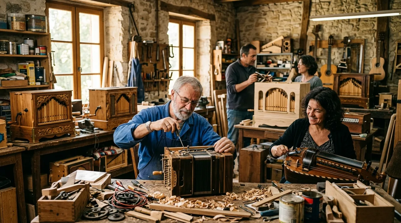 Animation de musique mécanique et chant populaire dans le Lauragais